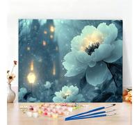 Dipingere con i Numeri Peonia Paint by Numbers Passatempo per Adulti Pianta Dipingere con i Numeri Kit Completo con Pennelli e Colori Acrilici,Decorazione Casa, Come Regali,Senza Cornice 80x60CM W6-76