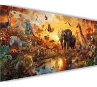 Dipingere con i Numeri per Adulti Animale Paint by Numbers Kit Africa Fai da te Hobby Creativi Adulti, Dipingere Numerati con Pennelli e Acrilico Pigmento, Decorazione Parete Regalo 50x100 cm L947