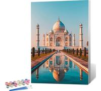 Dipingere con i Numeri per Adulti Bambini Principianti, Colorare con i Numeri Paint by Numbers Kit Fai da te Olio La Pittura di Numeri Kit Decora la Casa Regalo 30x40cm, Moschea Paesaggio 4-H