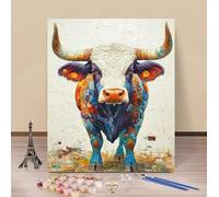 Dipingere Con I Numeri per Adulti Bue Quadri Da Dipingere Numerati Animale Painting by Numbers DIY Hobby Creativi Adulti per Principianti Art Kits Regali per le Donne Senza Cornice 40x60cm 0-114X4