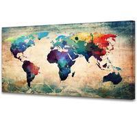 Dipingere con i Numeri per Adulti carta geografica Paint by Numbers Kit mappa del mondo DIY Hobby Creativi Adulti,Colorare Con i Numeri Con Pennelli Acrilici,Decorazione della Parete di Casa 70x140cm