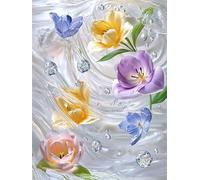 Dipingere con i Numeri,per Adulti e Principianti,Fai Da Te adulti paint by numbers Con Cornice,Acrilica Kit di Pittura con i numeri su Tela per Decorazione casa 60x75cm(Fiore di seta)