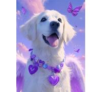 Dipingere con i Numeri,per Adulti e Principianti,Fai Da Te adulti paint by numbers Senza Cornice,Acrilica Kit di Pittura con i numeri su Tela per Decorazione casa 60x90cm(Cane viola)