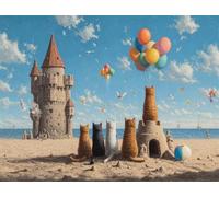 Dipingere con i Numeri,per Adulti e Principianti,Fai Da Te adulti paint by numbers Senza Cornice,Acrilica Kit di Pittura con i numeri su Tela per Decorazione casa 50x65cm(Spiaggia castello)