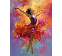 Dipingere con i Numeri,per Adulti e Principianti,Fai Da Te adulti paint by numbers Senza Cornice,Acrilica Kit di Pittura con i numeri su Tela per Decorazione casa 60x90cm(Ballerina vorticosa)