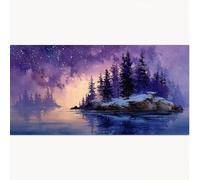 Dipingere con i Numeri per Adulti Inverno, Cielo stellato Paint by Numbers Bambini Disegni da Colorare per Fai da te Olio La Pittura di Kit Pigmento Acrilico, Decora la Casa Regalo 80x160cm 1T-692