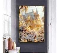 Dipingere con i Numeri per Adulti, Kit di Pittura a Olio Principianti DIY Paint by Numbers per Decorazione Della Casa Regalo, Passatempo Arte Moderna, Senza Cornice, 30x40 cm (cottage bianco) Q-292