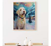 Dipingere con i numeri, per adulti, kit per pittura a olio fai da te 40x50 cm Animale Cane Pittura con numeri, Adulti con 3 pennelli e vernice acrilica, Decora la casa Regalo PjY4016 4-K