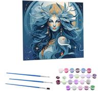 Dipingere con i numeri, per adulti, kit per pittura a olio fai da te 45x45 cm dea pittura con numeri, per adulti con 3 pennelli e vernice acrilica, Decora la casa Regalo - Senza Cornice N-677