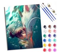 Dipingere con i numeri per adulti La ragazza e la bestia nell'acqua pittura con i numeri per adulti kit fai da te tela kit artigianato per rilassarsi e de-stress regalo decorazione della casa con