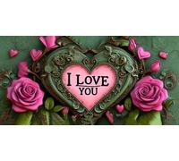 Dipingere con i numeri per Adulti rosa amore, DIY Kit di Tele per Pittura a Olio Dipinte a Mano, Principianti e adulti con 3 Pennelli e Vernice Acrilica, Decora Casa 30x60cm (senza Cornice) i-573