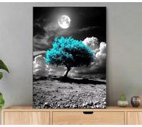 Dipingere con i Numeri Pianta, Paesaggio Dipingere con i Numeri Adulti con Cornice, Kit Pittura Adulti Acrilica Fai da Te Creativo Paint by Numbers per Decorazioni Casa Regalo Donna 30x40cm Li9-715