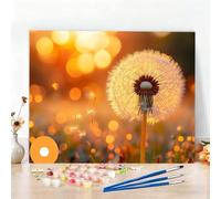 Dipingere con i Numeri Pianta Paint by Numbers Passatempo per Adulti Dente Di Leone Dipingere con i Numeri Kit Completo con Pennelli e Colori Acrilici, Come Regali e Decorazione Casa 60x80cm W6-133