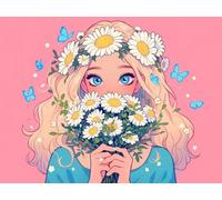Dipingere con i Numeri ragazza Paint by Numbers 40x50cm Fiori (2) Quadri da Dipingere Numerati, Hobby Creativi Adulti, Lavoretti Creativi, Colorare con i Numeri Adulti, Decorazioni Casa m-392