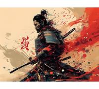 Dipingere con i Numeri Samurai giapponese Quadri da Dipingere Numerati, Paint by Numbers Adulti, Colorare con i Numeri Kit Pittura Bambini con Pennelli Pigmento Acrilico Pittura 50x40cm s-10522