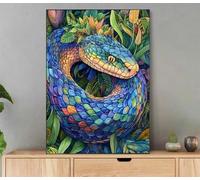Dipingere con i Numeri Serpente, Pianta Dipingere con i Numeri Adulti con Cornice, Kit Pittura Adulti Acrilica Fai da Te Creativo Paint by Numbers per Decorazioni Casa Regalo Donna 30x40cm LiQ-1003