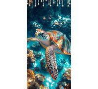 Dipingere con i Numeri Tartarughe Marine Colorare con i Numeri Adulti Calcolo DIY Painting by Numbers per Bambini e Principianti con Colori Acrilici e Pennelli, Hobby Creativi Adulti 70X140cm P0-294
