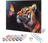 Dipingere con i Numeri Tigre Dipingere con i Numeri Adulti Farfalla Paint by Numbers, Painting by Numbers Kit Pittura Adulti con Pennelli e Colori Acrilici per Decorazioni Parete 28x20inch -hjw25010SO