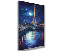 Dipingere con i Numeri Torre Eiffel Dipingere con i Numeri Bambini e Principianti Paesaggio Paint by Numbers Kits,Pennelli Pigmenti Acrilici,Decorazioni Casa,Regalo Donna,50x100cm(Senza Cornice)980-W