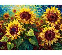 Dipingere con i Numeri Van Gogh Girasole Quadri da Dipingere Numerati, Paint by Numbers Adulti, Colorare con i Numeri Kit Pittura Bambini con Pennelli Pigmento Acrilico Disegno Pittura 65x50cm s-7287
