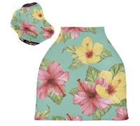 Dipingere Fiori Di Pesco Auto per Bambini Passeggino Tettoia Copri Seggiolino Copertura Infermieristica per L'Allattamento Al Seno All-In-1 Morbido Traspirante Elastica Tettuccio