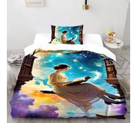Dipingere il cielo con le stelle Set Di Biancheria Da Letto Copripiumino 2 Pezzi Comfort in Cotone Per Bambini, E Federa A Cerniera Set Copripiumino Single（135x200cm）
