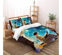Dipingere il cielo con le stelle Set Di Biancheria Da Letto Copripiumino 2 Pezzi Morbidezza Cotone Per Bambini, E Federa A Cerniera Set Copripiumino Double（200x200cm）