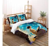 Dipingere il cielo con le stelle Set Di Biancheria Da Letto Copripiumino 2 Pezzi Morbidezza in Morbida Microfibra Per Bambini, Con Cerniera Super King（260x220cm）