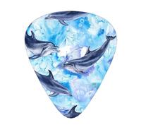 Dipingere il delfino,12 pezzi di plettri per chitarra, 3 plettri di diverso spessore per chitarra acustica, basso, ukulele