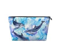 Dipingere il delfino, Borsa da toilette Borsa per trucco Borsa per cosmetici Borsa da toilette da viaggio portatile