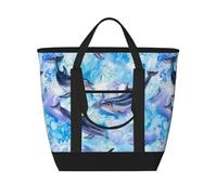 Dipingere il delfino,Borsa porta pranzo grande capacità isolata per donne e uomini, lavoro, picnic, viaggi