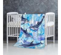 Dipingere il delfino,Coperta morbida, calda, anti-pilling, in flanella, peluche, 76 x 127 cm