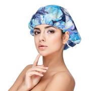 Dipingere il delfino,Cuffia da notte in raso per adulti - Cuffia da notte elastica per donna, copricapelli per la notte