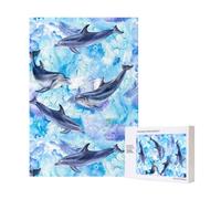 Dipingere il delfino,Puzzle in legno da 300 pezzi per adulti e adolescenti