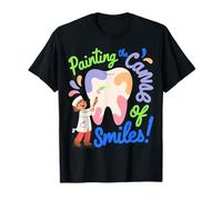 Dipingere la Tela di sorrisi Dental Design Maglietta