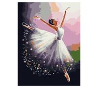 Dipingere secondo i numeri - ballerina in bianco 40 x 50 cm