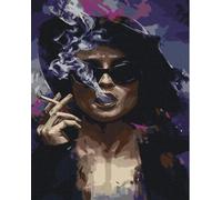 Dipingere secondo i numeri - donna con sigaro 40 x 50 cm