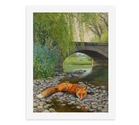 Dipingi coi numeri A Fox Rests by The River Under A Willow Tree Kit per pittura digitale per adulti Crea la tua scena magica forniture artistiche senza cornice 40 x 50 cm