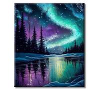 Dipingi coi Numeri per Adulti - Cielo Stellato Notte Dipingere con i Numeri su Tela Senza Cornice, Pittura a Olio Astratta Fai da Te Paesaggi Astratti Fai da Te, Regalo Decorazione da Parete per la