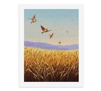 Dipingi coi numeri Un campo di grano dorato con uccelli in volo Kit per pittura digitale per adulti Crea la tua scena magica forniture artistiche senza cornice 40 x 50 cm
