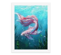Dipingi coi numeri, un colorato pesce Betta che nuota con grazia subacquea Kit di pittura digitale per adulti Crea la tua scena magica forniture artistiche senza cornice 40 x 50 cm