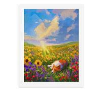 Dipingi coi numeri Un Corgi colorato in un campo di fiori - 1 kit di pittura digitale per adulti Crea la tua scena magica forniture artistiche senza cornice 40 x 50 cm