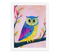 Dipingi coi numeri, un gufo colorato appollaiato su un ramo-1 Kit per pittura digitale per adulti Crea la tua scena magica forniture artistiche senza cornice 40 x 50 cm