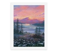 Dipingi coi numeri Un paesaggio sereno con montagne, alberi, fiori, uccelli che volano sull'acqua, kit per pittura digitale per adulti, crea la tua scena magica forniture artistiche senza cornice, 40