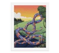Dipingi coi numeri Un serpente colorato in un paesaggio astratto Kit per pittura digitale per adulti Crea la tua scena magica forniture artistiche senza cornice 40 x 50 cm