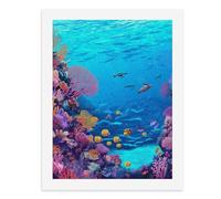 Dipingi coi numeri, una barriera corallina colorata pullula con la vita marina Kit di pittura digitale per adulti Crea la tua scena magica forniture artistiche senza cornice 40 x 50 cm