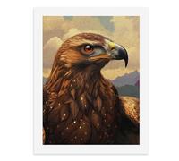 Dipingi coi numeri Una maestosa aquila reale appollaiata su uno sfondo di montagne Kit di pittura digitale per adulti Crea la tua scena magica forniture artistiche senza cornice 40 x 50 cm