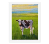 Dipingi coi numeri Una mucca in piedi in un campo verde vibrante Kit per pittura digitale per adulti Crea la tua scena magica forniture artistiche senza cornice 40 x 50 cm