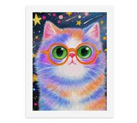 Dipingi coi numeri, una notte stellata colorata con un vivace gatto kit per pittura digitale per adulti Crea la tua scena magica forniture artistiche senza cornice 40 x 50 cm