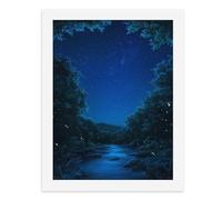 Dipingi coi numeri Una notte stellata su un ruscello foresta Kit per pittura digitale per adulti Crea la tua scena magica forniture artistiche senza cornice 40 x 50 cm